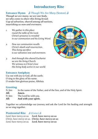 Fr Jim's Silver Jubilee Mass Booklet | PDF