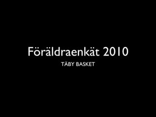 Föräldraenkät 2010
     TÄBY BASKET
 