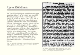 A vein of gold : The story of gold mining in Forest Range and Lenswood ...