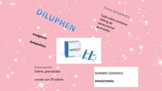 Presentación
Sobres, granulados
Envase con 20 sobres
NOMBRE GENERICO:
PARACETAMOL
 