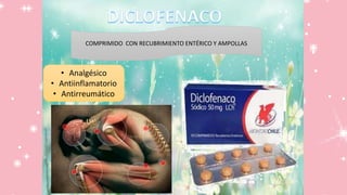 COMPRIMIDO CON RECUBRIMIENTO ENTÉRICO Y AMPOLLAS
• Analgésico
• Antiinflamatorio
• Antirreumático
 