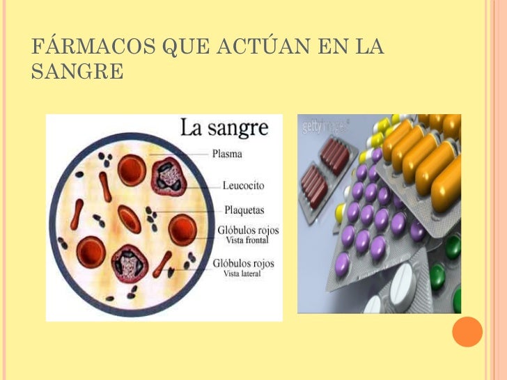 Fármacos que actúan en la sangre Fármacos que actúan en la sangre