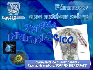 Fármacosque actúan sobre SISTEMA INMUNOLÓGICO DIANA AMÉRICA CHÁVEZ CABRERA Facultad de medicina “PORFIRIO SOSA ZÁRATE” 