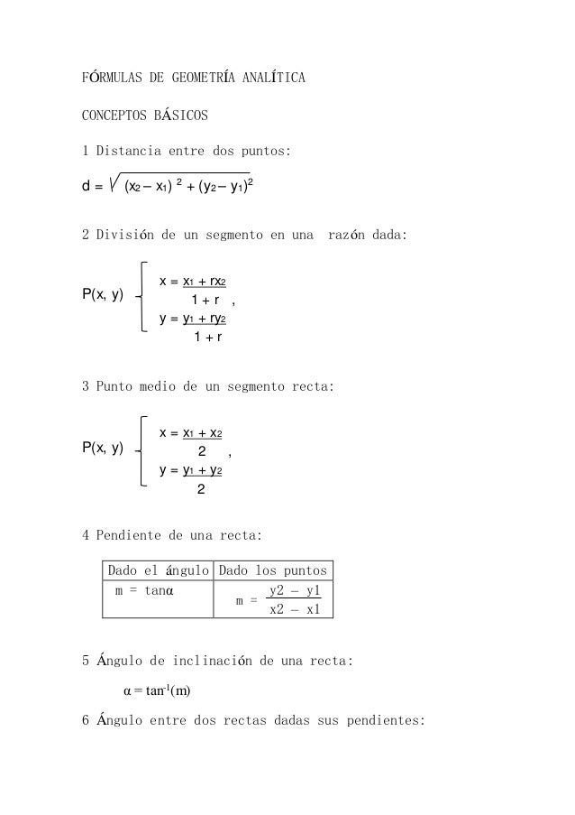 Formula General De La Recta En Geometria Analitica