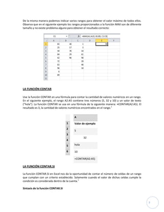Fórmulas y funciones básicas descripción, sintaxis y ejercicios de aplicación