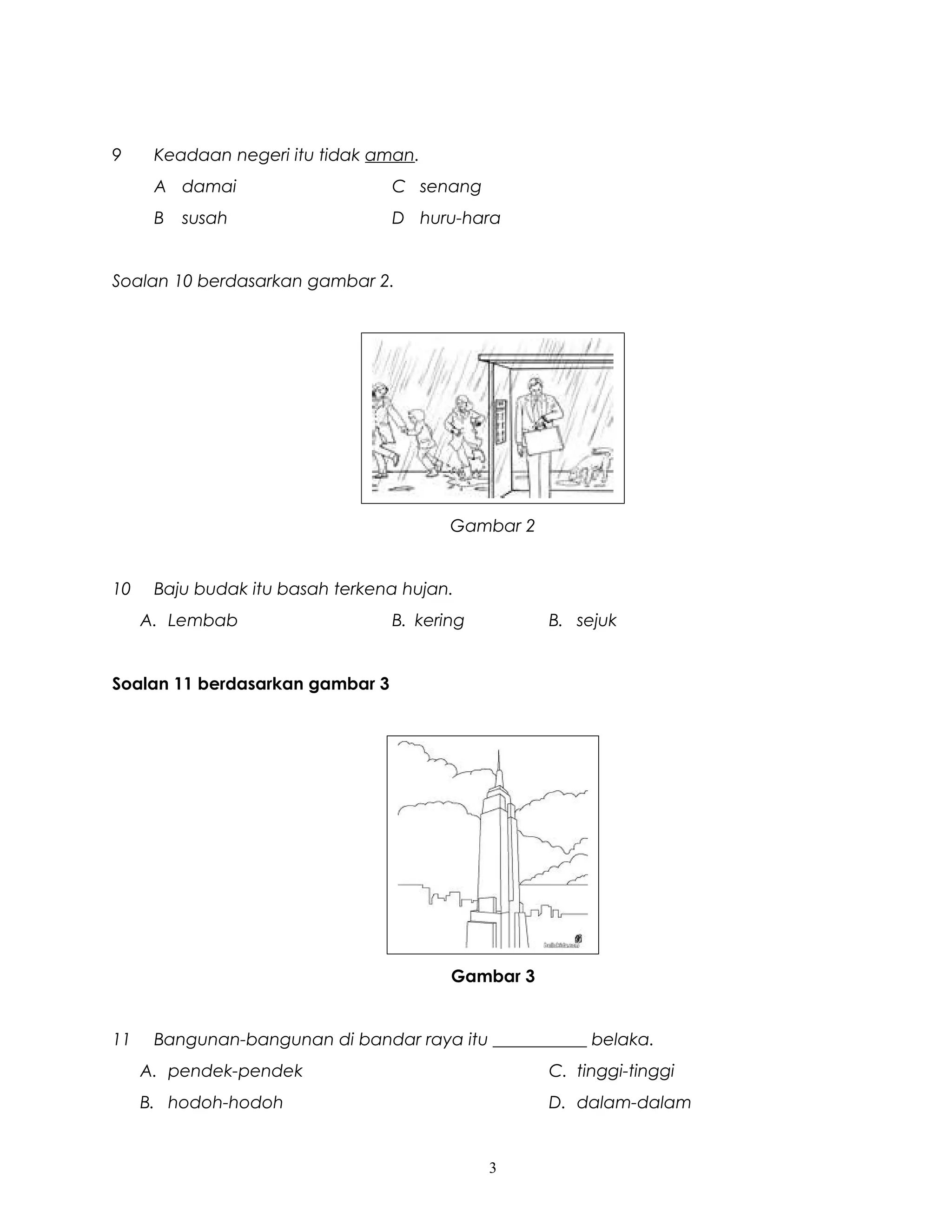 Latihan Bahasa Melayu Tahun 3 SKSU | DOC