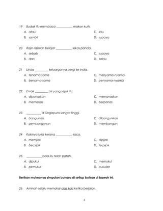 Latihan Bahasa Melayu Tahun 3 SKSU | DOC