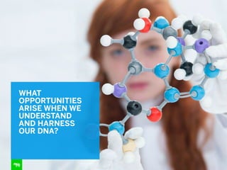 WHAT
OPPORTUNITIES
ARISE WHEN WE
UNDERSTAND  
AND HARNESS
OUR DNA?
 