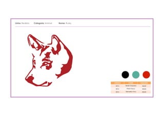 Linha: Realista   Categoria: Animal        Nome: Rusky
_____________________________________________________________________________________________________________________________________




                                                                                                 CÓDIGO        CORES         TAMANHO

                                                                                                   0013     Verde Turquesa    40x52

                                                                                                   0014      Preto Fosco      40x52

                                                                                                   0015     Vermelho Vivo     40x52
 