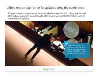 Lifters rely on each other for advice during the conference
 Using in-person as well as social-networked conversations, Li...