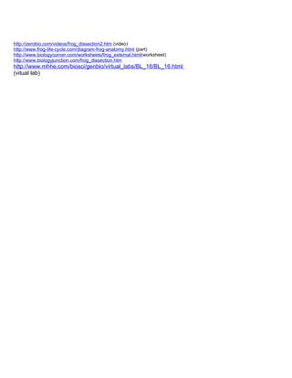 Frog Dissection Worksheet 2