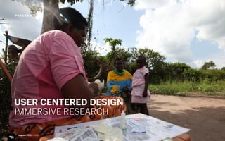 August 2015 | iHUB
USER CENTERED DESIGN
IMMERSIVE RESEARCH
P R O C E S S
 