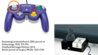 Rosenberg/Landsittel/Averch 2005, Journal of
Endourology, 19(3): 372-376
Graaﬂand/Schraagen/Schijven 2012,
British Journal of Surgery, 99(10): 1322-1330
 