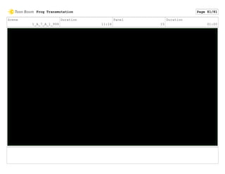 Scene
1_A_7_A_1_999
Duration
11:16
Panel
15
Duration
01:00
Frog Transmutation Page 81/81
 