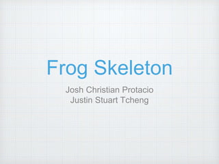 Frog Skeleton
Josh Christian Protacio
Justin Stuart Tcheng
 
