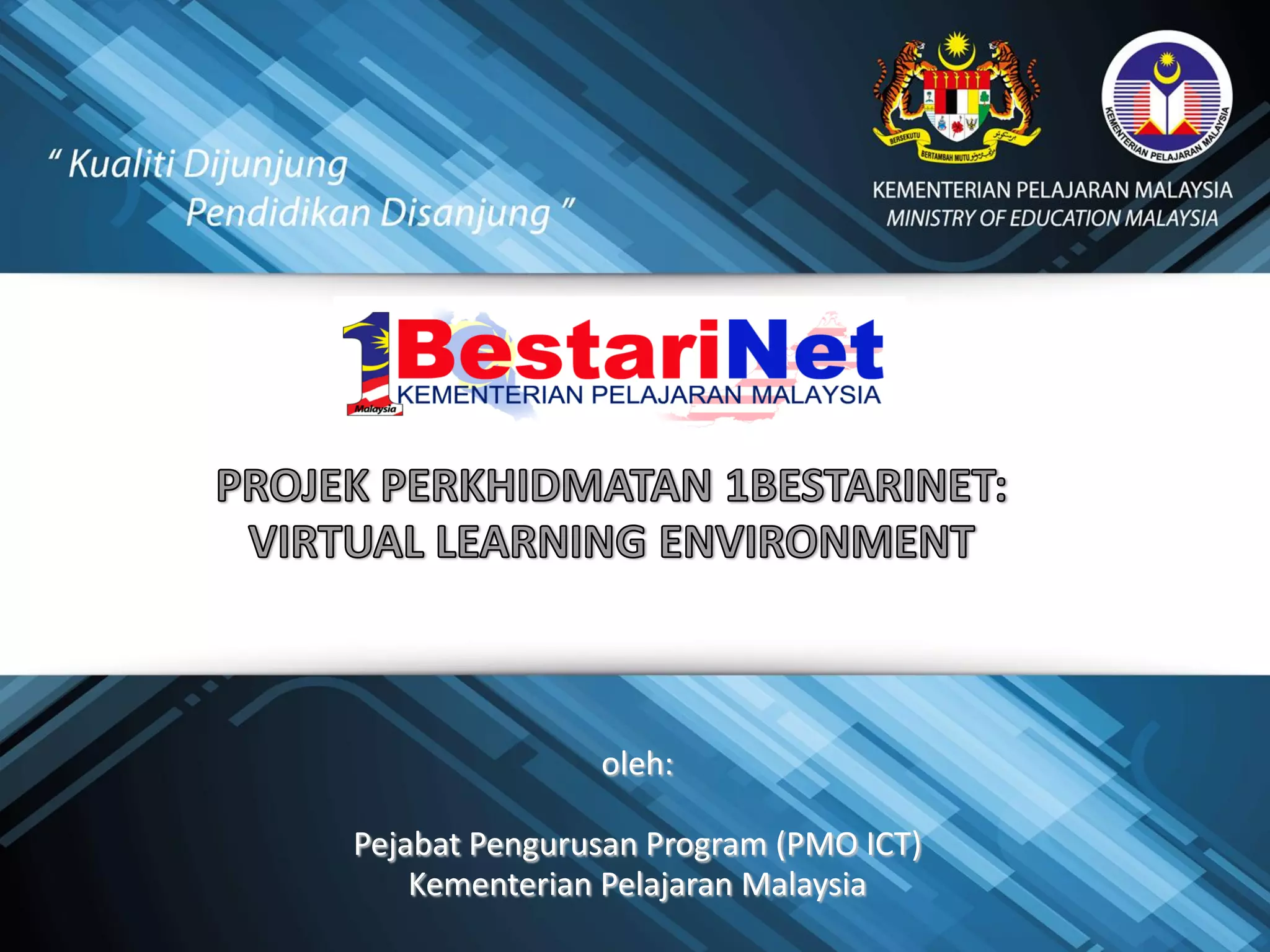 oleh:

Pejabat Pengurusan Program (PMO ICT)
Kementerian Pelajaran Malaysia

 