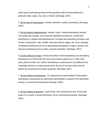 Role of advertising in promoting a product | PDF
