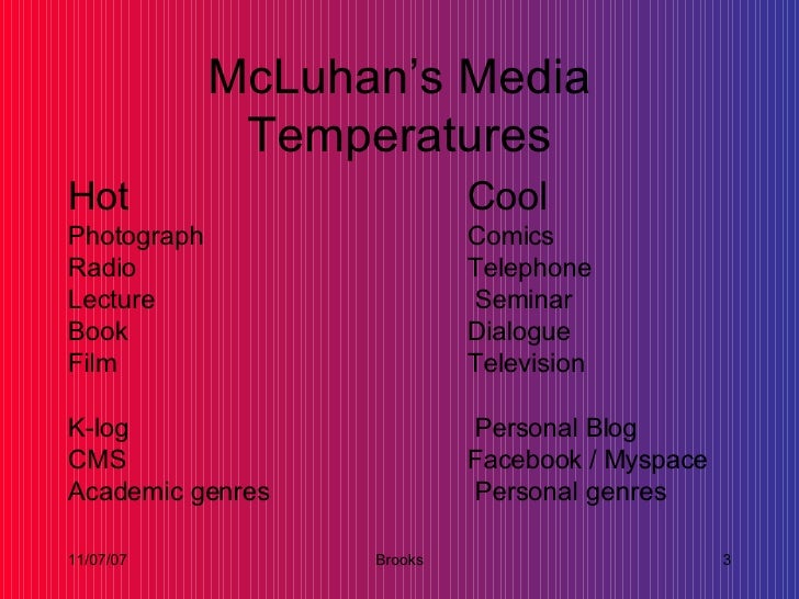 From Hot And Cool To Film And Database Mapping New Media