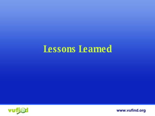 Lessons Learned 