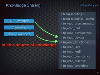 33
@SvenRuppertKnowledge Sharing
Consultants
LTS - Developers
Core - Developers
build a source of knowledge
 