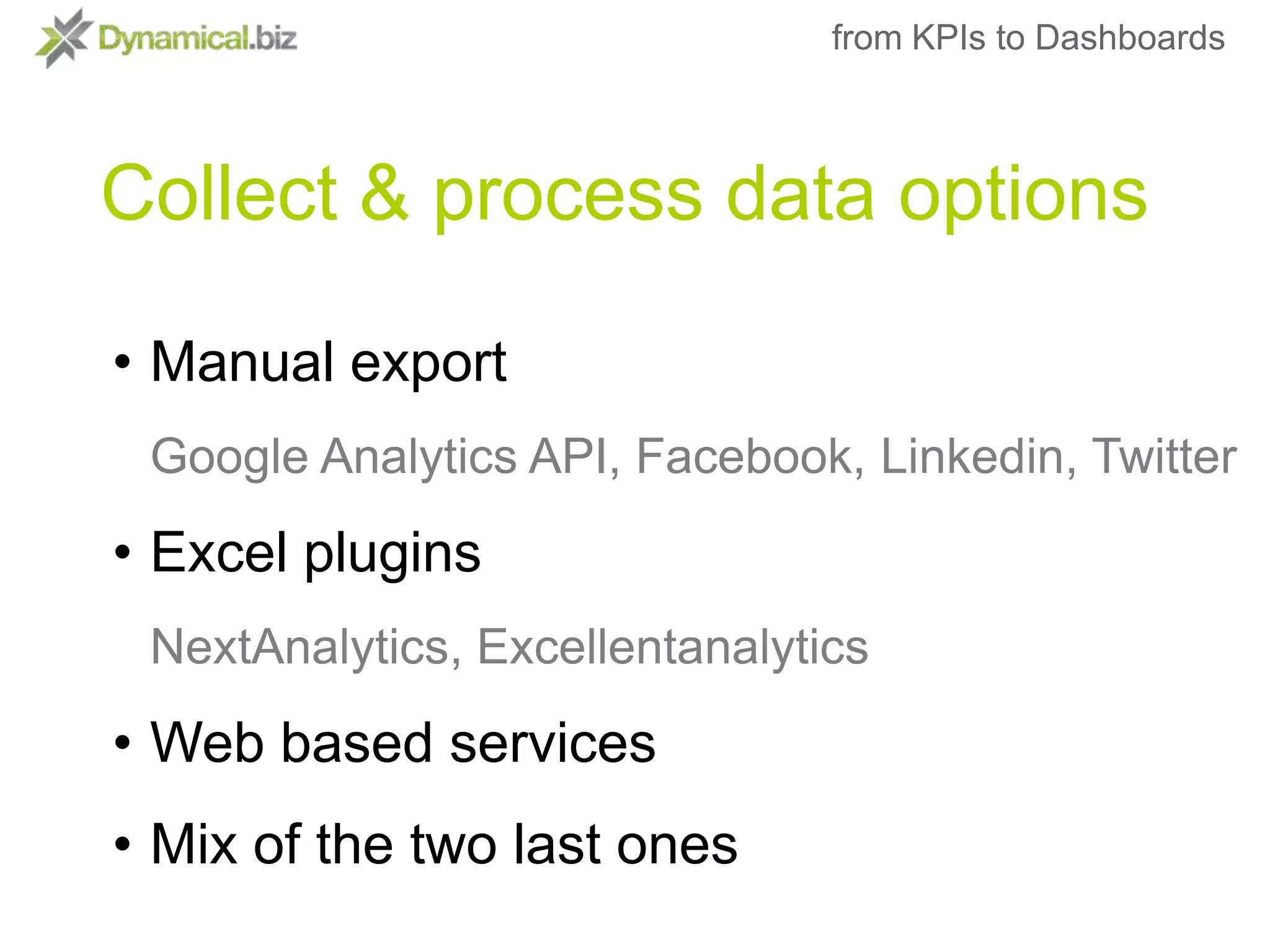 from KPIs to Dashboards