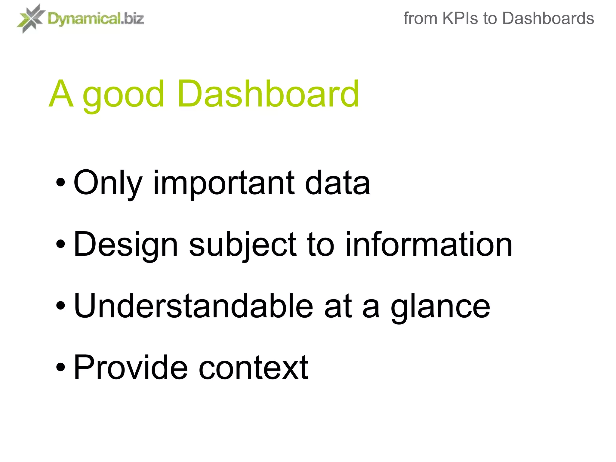 from KPIs to Dashboards