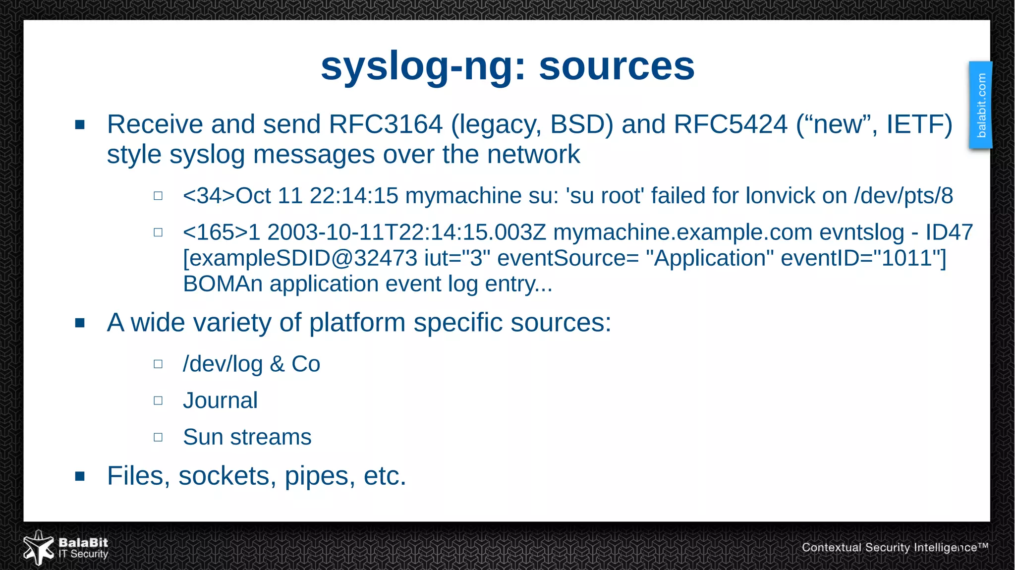 syslog-ng: from log collection to processing and information extraction ...