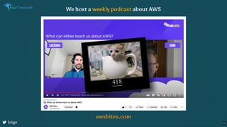 We host a weekly podcast about AWS
awsbites.com
loige 4
 