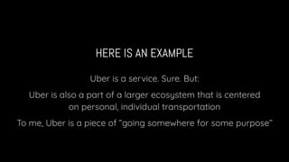 THAT’S THE EXPERIENCE
Unless you are plain interested in just riding Uber cars, that is
(Hobbies are hobbies. Who am I to ...