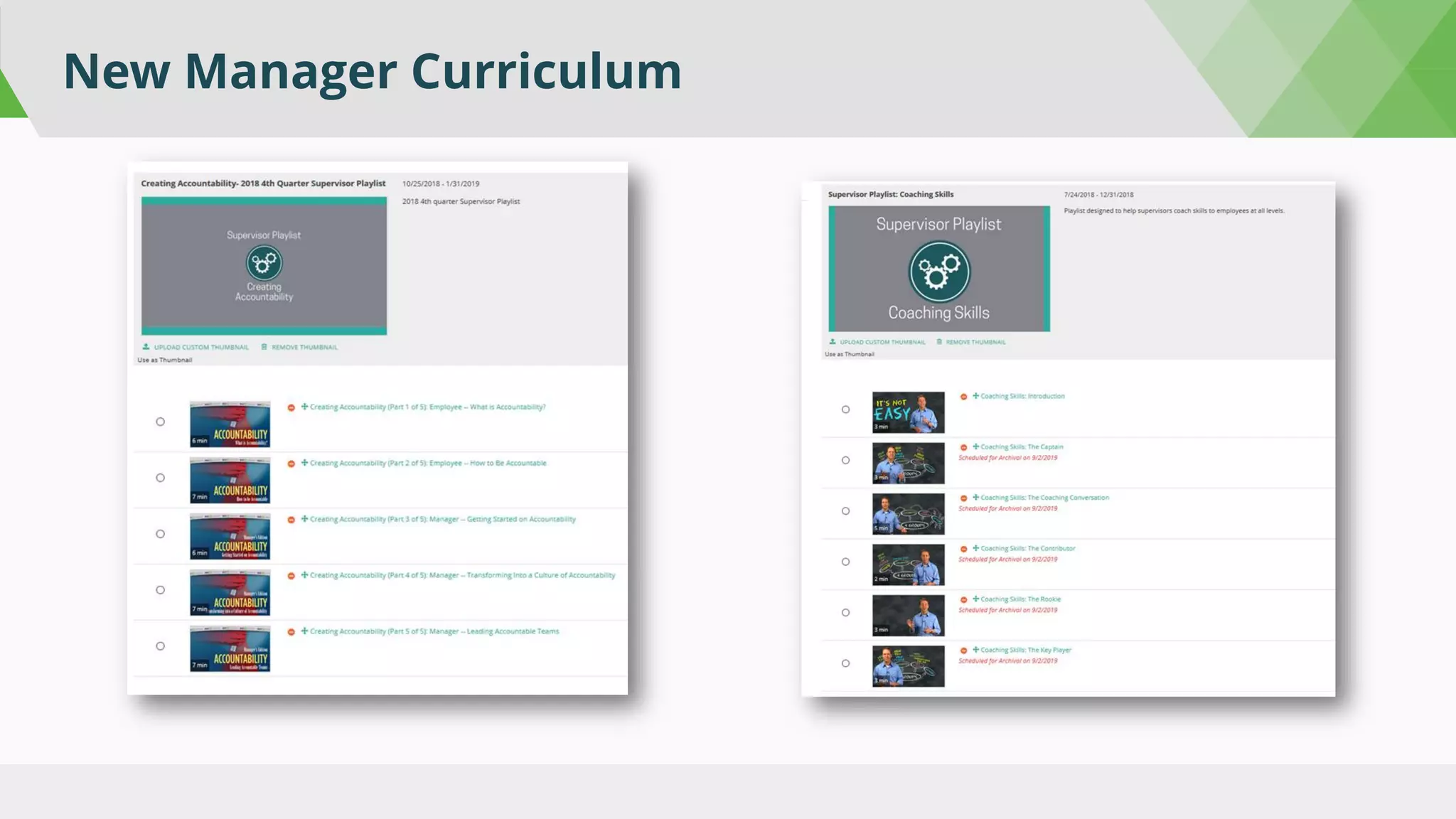 New Manager Curriculum
 