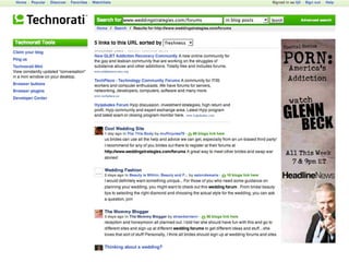 Technorati-søk på URLen 