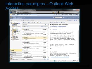 Interaction paradigms – Outlook Web Access 
