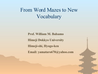 From Word Maze To New Vocabulary