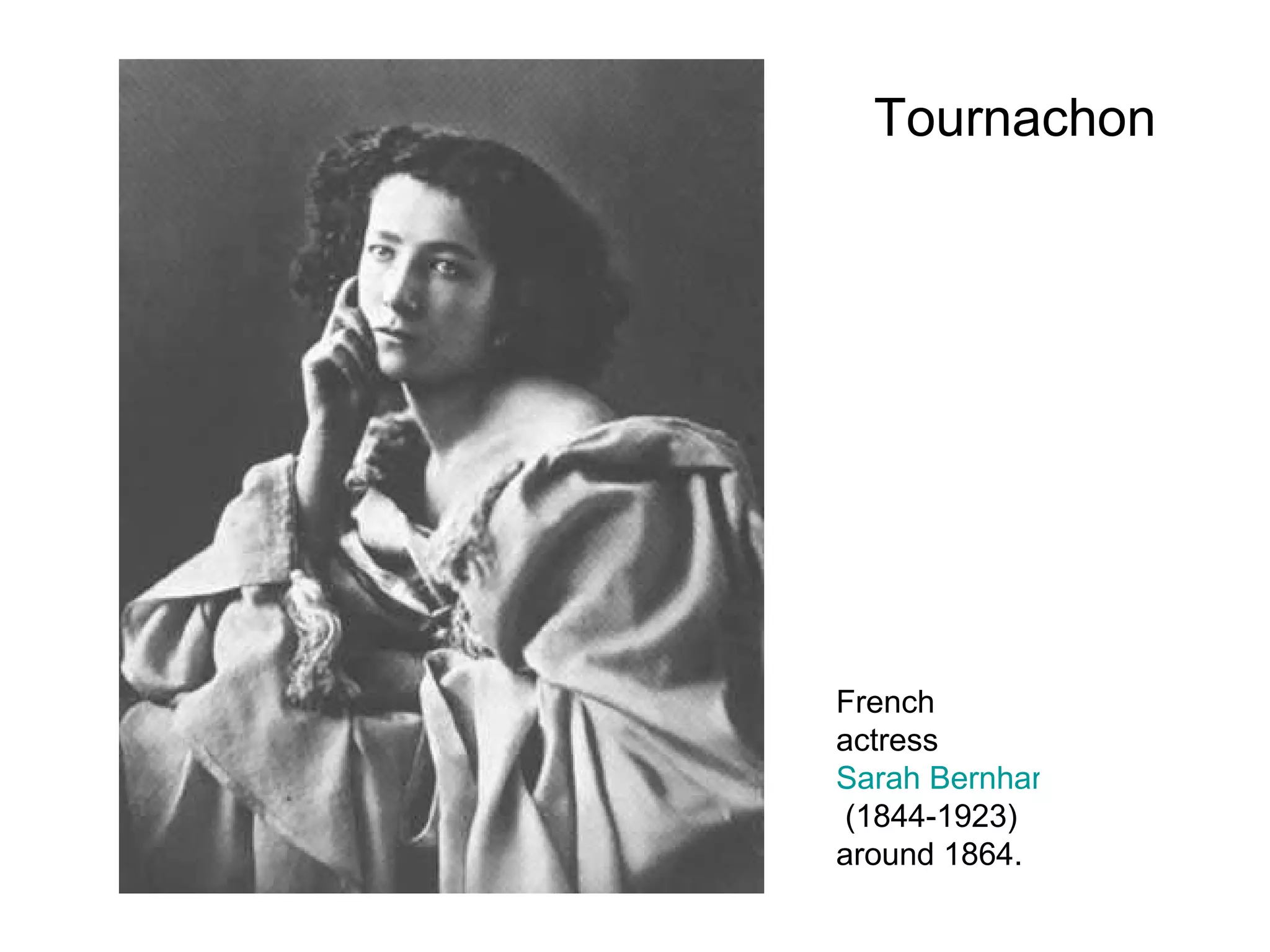 Tournachon French actress  Sarah Bernhardt  (1844-1923) around 1864. 