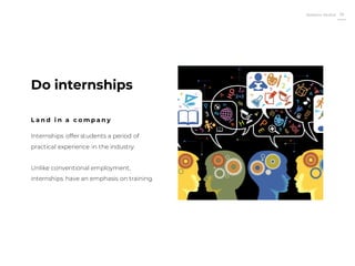 Roberto Muñoz 39
Internships offer students a period of
practical experience in the industry.
Unlike conventional employment,
internships have an emphasis on training.
Do internships
L a n d i n a c o m p a n y
 