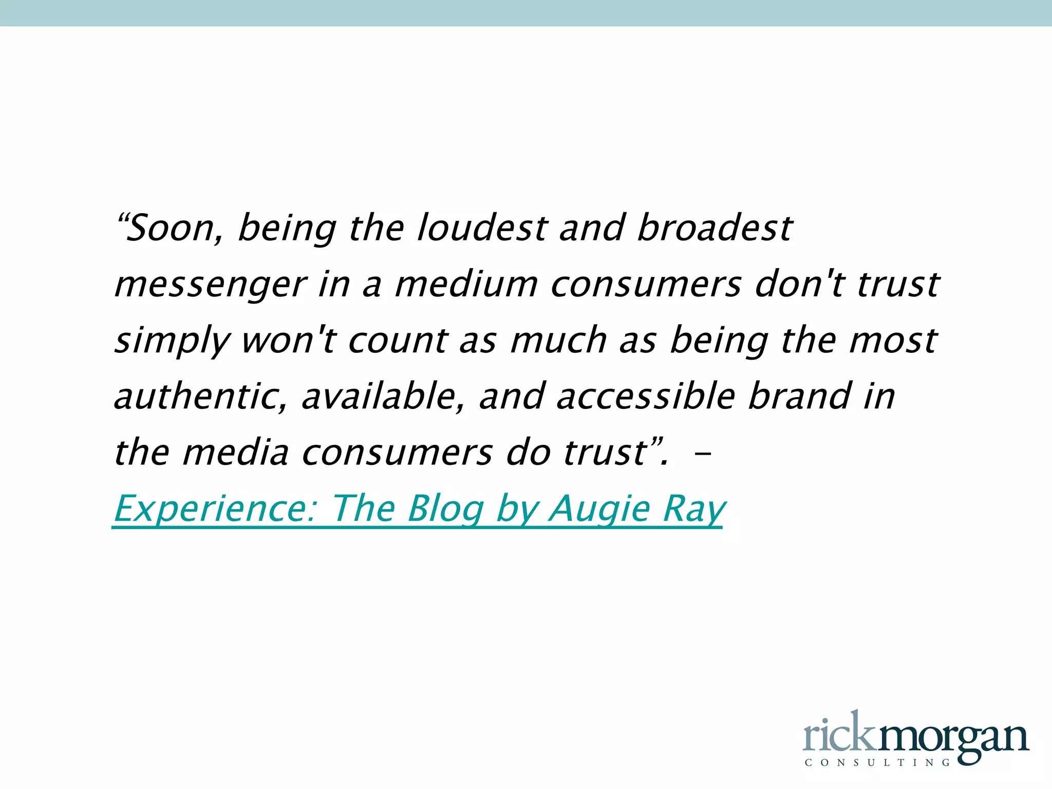 “ A brand is a person’s gut feeling about a product, service, or organization.” - Matty Neumeier   Flickr: jimsk 