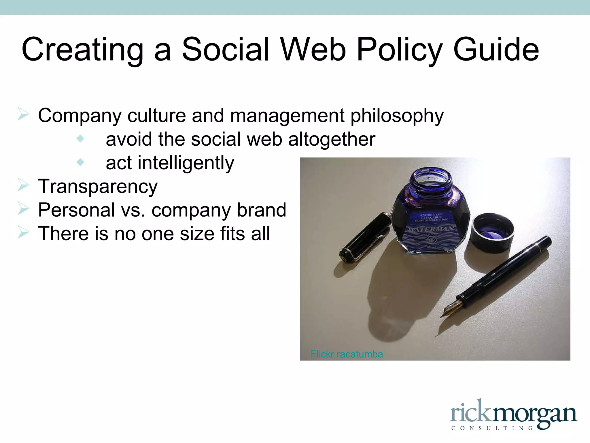 Twitter  -  Twitter asks the question,  "What are you doing?”  Agencies can tweet company announcements, ask for feedback, answer customer questions or share relevant website page links.   Real-Time Search Lists Manage with tools like TweetDeck and Hootsuite 	 http://business.twitter.com/twitter101 Insurance people on Twitter Tools for Getting Started 