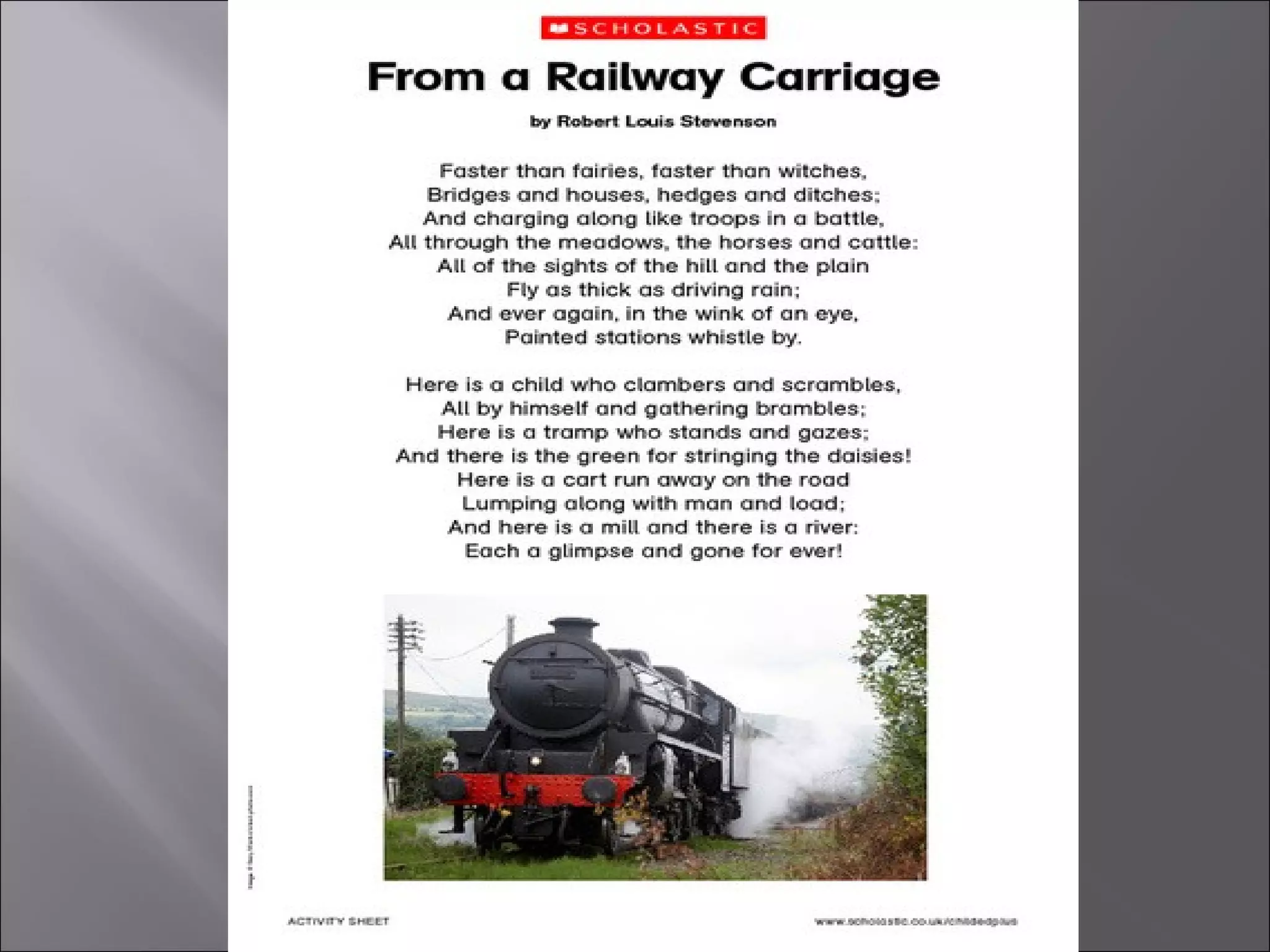 From a railway carriage