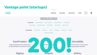 Vantage point (startups)
200!
 