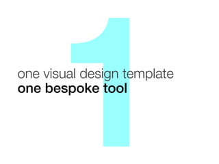 1

one visual design template
one bespoke tool!

 