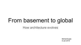 From basement to global
How architecture evolves
Michal Kutyla
9 Jan 2019
 