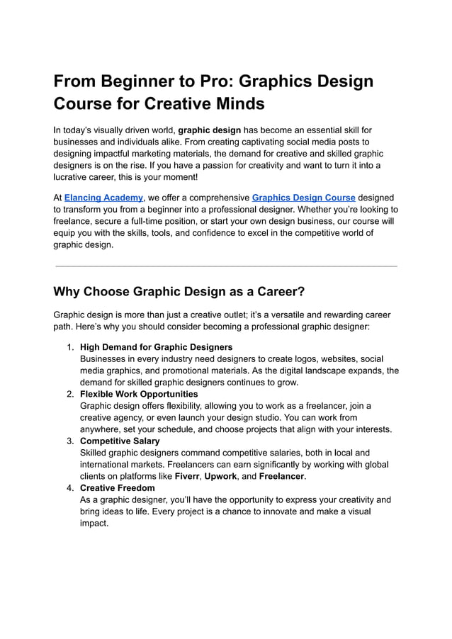 From Beginner to Pro Graphics Design Course for Creative Minds ...