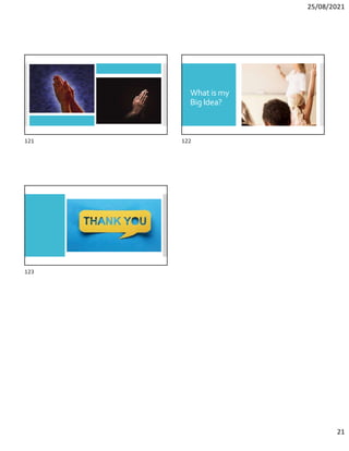 25/08/2021
21
What is my
Big Idea?
121 122
123
 