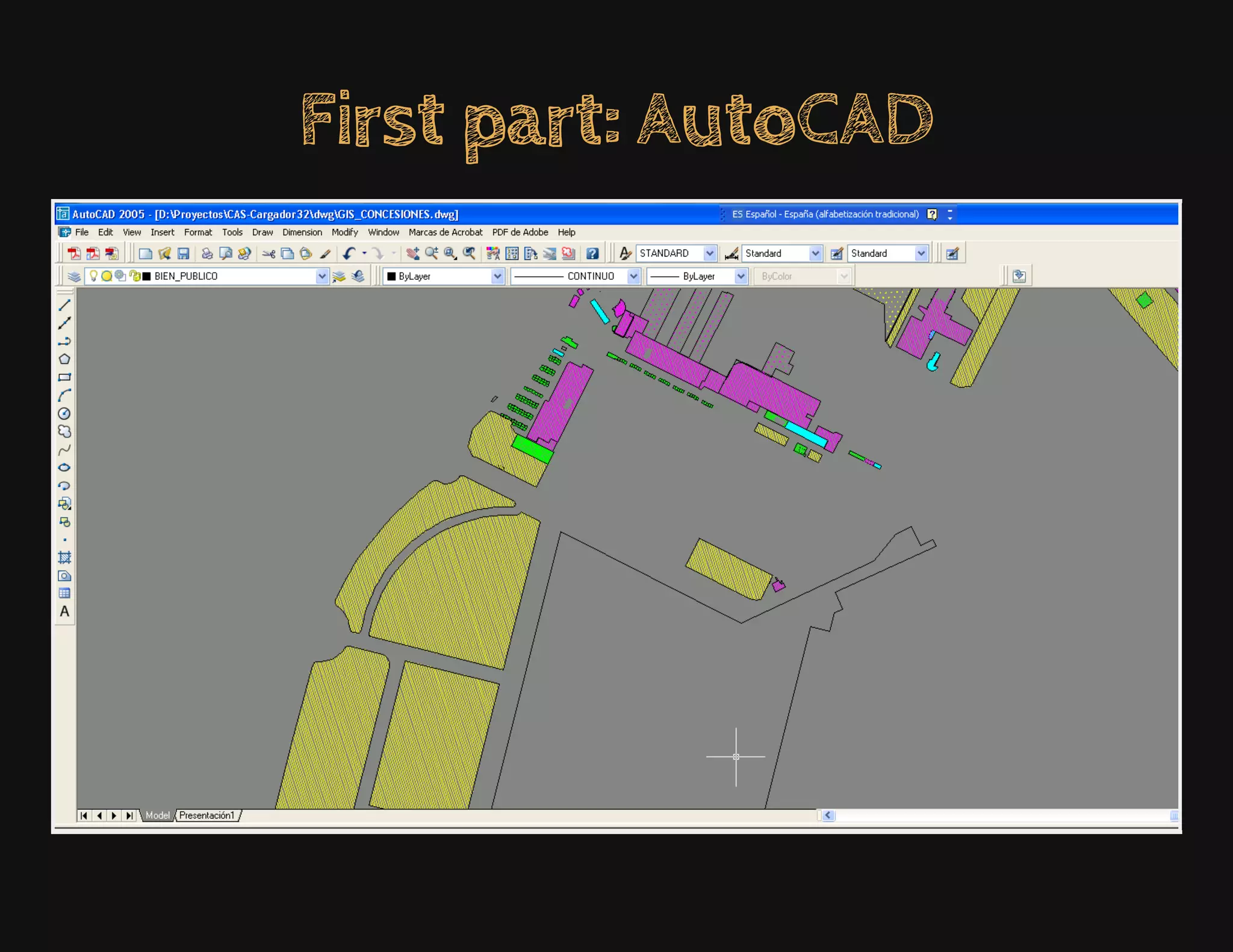 First part: AutoCAD
 