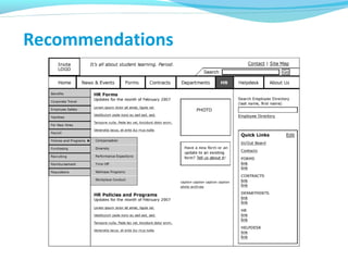 Recommendations
 