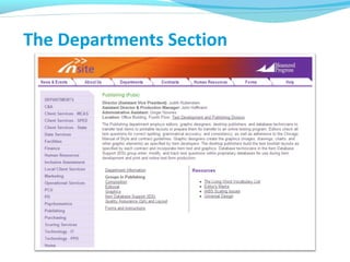 The Departments Section
 