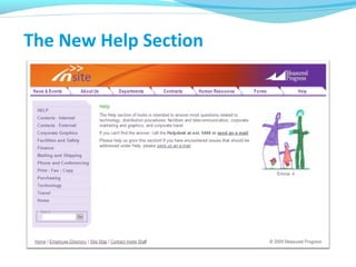 The New Help Section
 