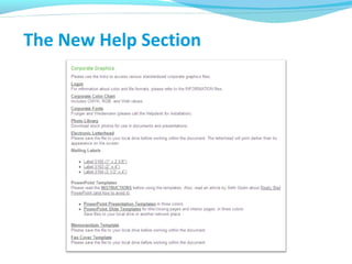 The New Help Section
 