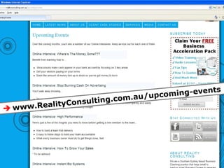  www.RealityConsulting.com.au/upcoming-events
 