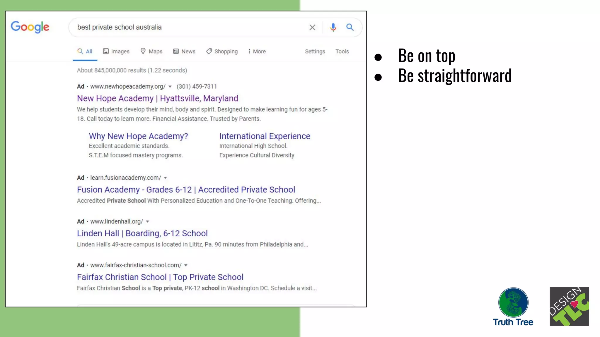 ● Be on top
● Be straightforward
 